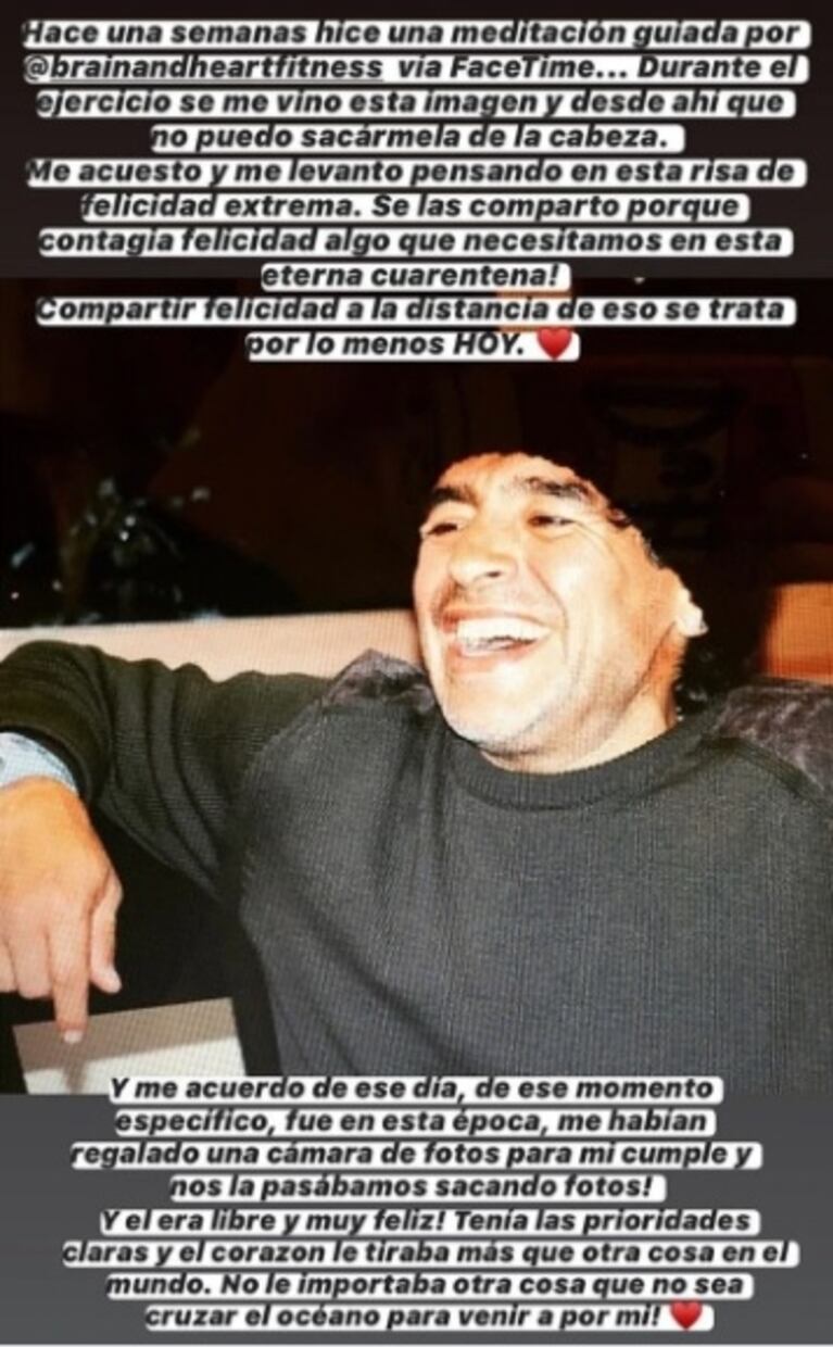 Gianinna Maradona compartió una significativa foto inédita de Diego: "Cuando era libre y tenía las prioridades claras"