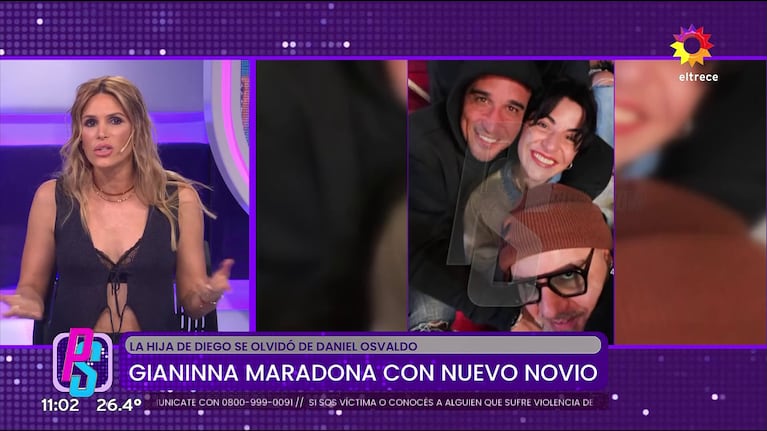 Gianinna Maradona con su nuevo amor (Foto: captura de eltrece).
