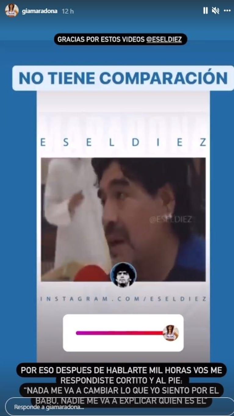 Gianinna Maradona contó la charla con su hijo en medio de la polémica por las declaraciones de Mavys Álvarez: "Nadie me va a explicar quién es el Babu"