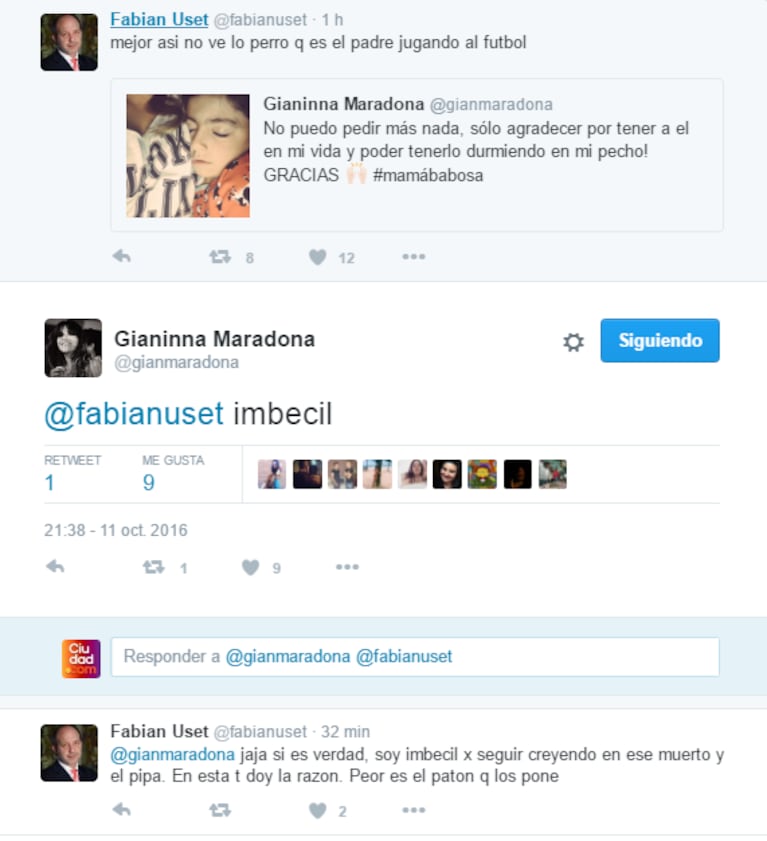 Gianinna Maradona defendió al Kun Agüero tras el penal errado y enfureció con el polémico tweet de un fotógrafo: "Imbécil"