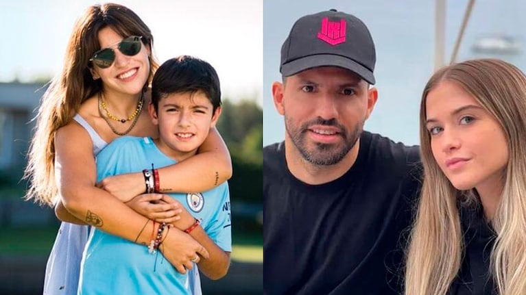 Gianinna Maradona, Kun Agüero y Sofía Calzetti unidos por Benjamín.