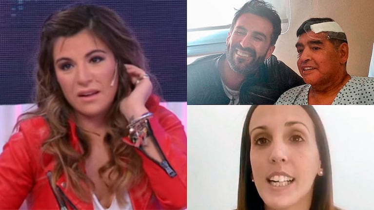 Gianinna Maradona, Leopoldo Luque y Agustina Cosachov (Fotos: capturas América TV)