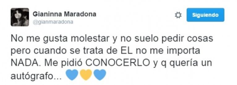Gianinna Maradona mostró a Benjamín con Tevez y recibió una desubicada crítica que la enfureció: "Por mensajes como éste, decidí no subir nunca más una foto de mi hijo"