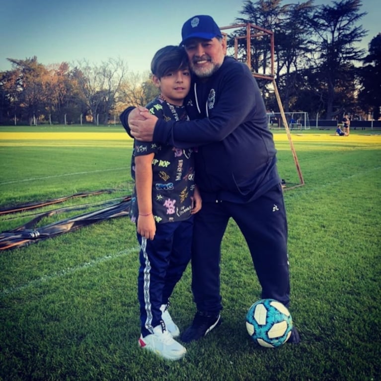 Gianinna Maradona mostró el reencuentro de Diego con su nieto Benjamín: "Sobran las palabras"