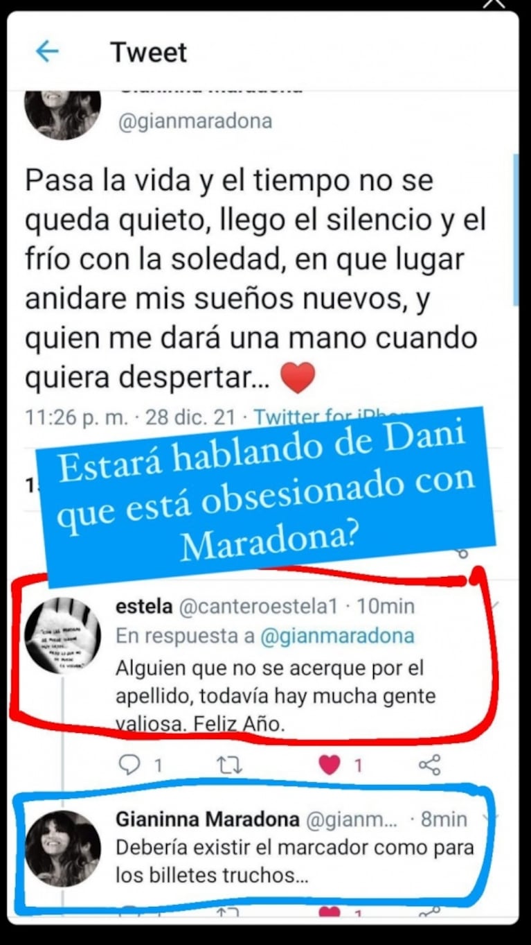 Gianinna Maradona, picante sobre quienes se acercan a ella por su apellido: "¿Habla de Daniel Osvaldo?"