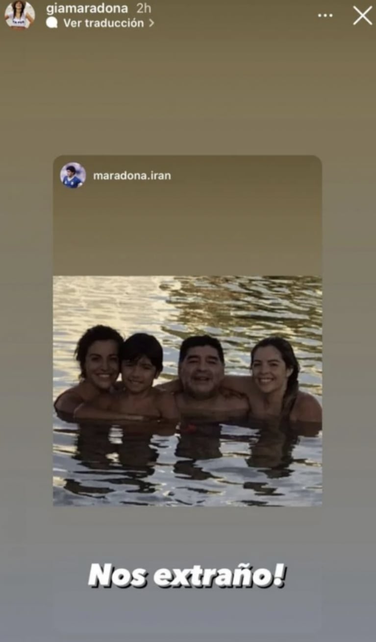 Gianinna Maradona recordó a Diego antes de Navidad: "Nos extraño"