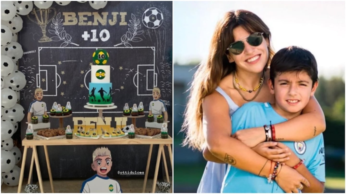 Giannina Maradona celebró los 10 años de Benjamín, su hijo: mirá el candy bar del festejo