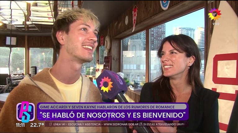 Gimena Accardi habló en Puro Show junto al cantante Seven Kayen (Foto: captura de eltrece).