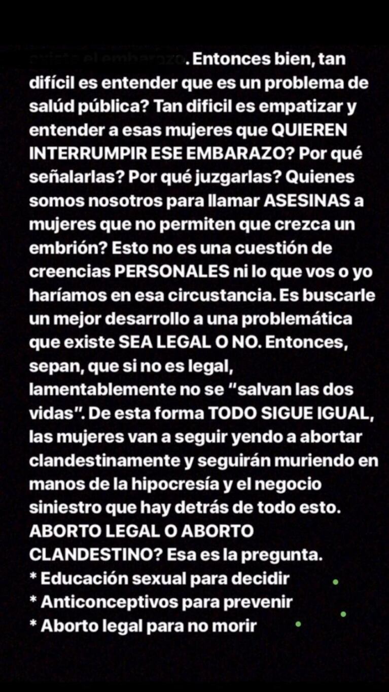 Gimena Accardi: "Nunca aborté porque quiero y deseo ser madre; pero puedo empatizar con muchas mujeres que no"