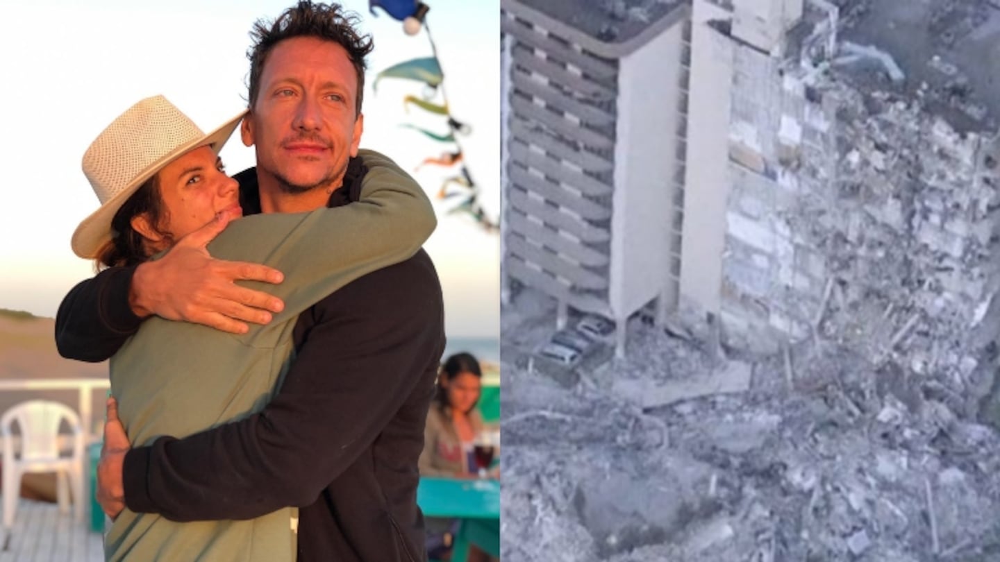 Gimena Accardi, tras salvarse del derrumbe en Miami con Nico Vázquez (Fotos: Web)