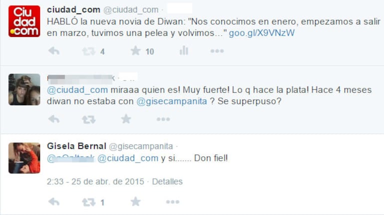 Gisela Bernal, tras el nuevo noviazgo de Diwan (Foto: Twitter)