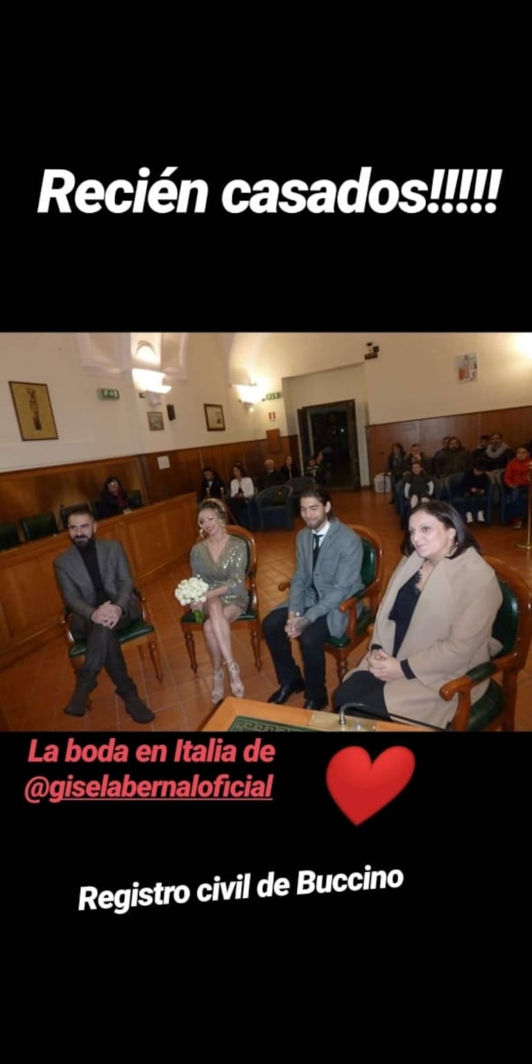 Gisela Bernal y el futbolista Eros Medaglia se casaron en secreto en Italia