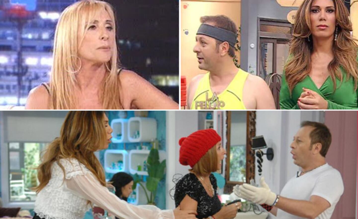 Gladys Florimonte no quiere volver a trabajar junto a la dupla Flor de la V-Nico Scarpino, como en La Pelu. (Fotos: archivo Telefe y Web)