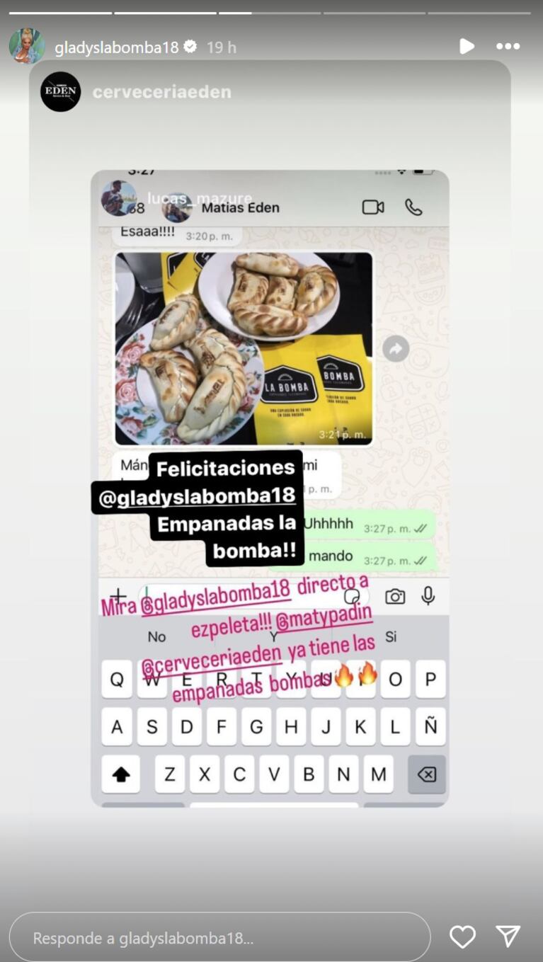 Gladys hizo su primer pedido con éxito.