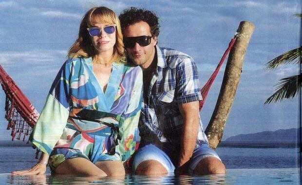 Gloria Carrá y Luciano Cáceres en sus primeras vacaciones sin Amelia, su hija. (Foto: Revista Caras)