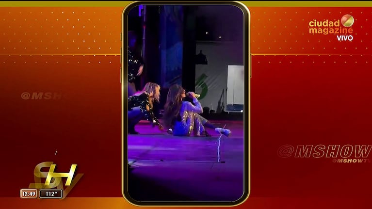 Gloria Trevi se cayó en medio de un show en México (Foto: captura de Mshow).