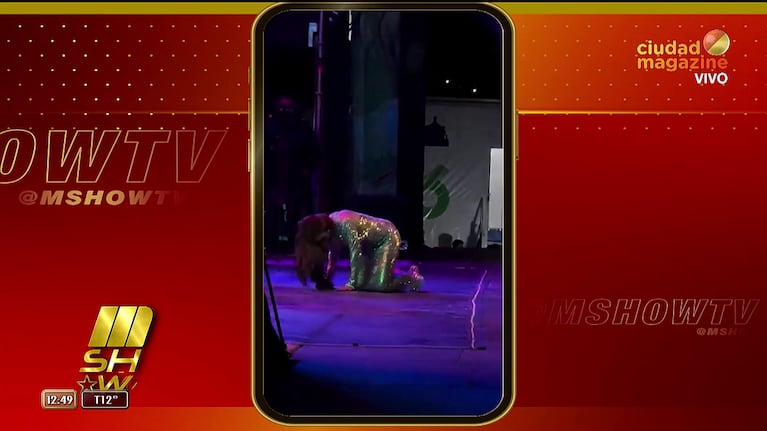 Gloria Trevi se cayó en medio de un show en México (Foto: captura de Mshow).