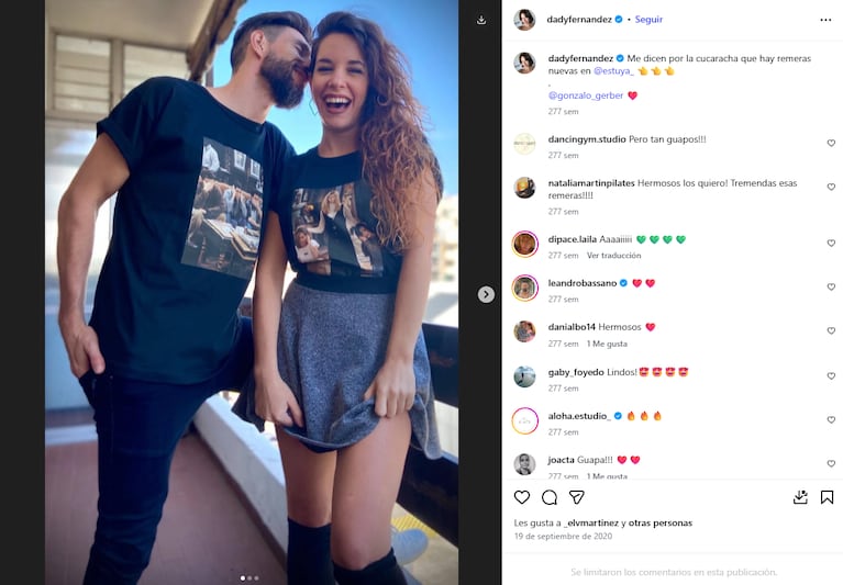 Gonzalo Gerber borró todas sus fotos con Dai Fernández: la reacción de la actriz | Créditos: Captura de Instagram