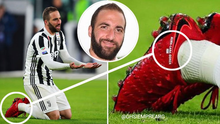 Gonzalo Higuaín adelantó el nombre de su bebé con un tierno detalle en sus botines: Alma