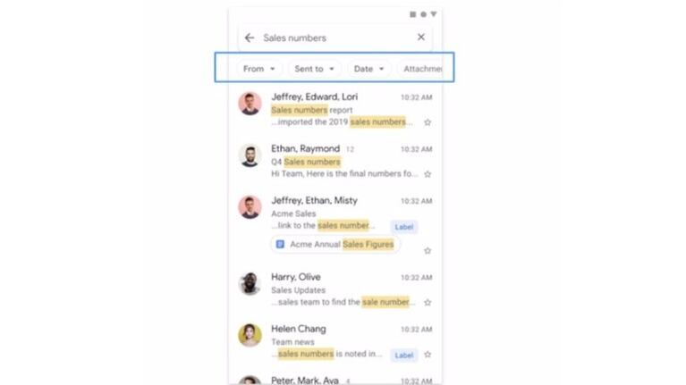 Google afina la búsqueda de correos en Gmail para Android
