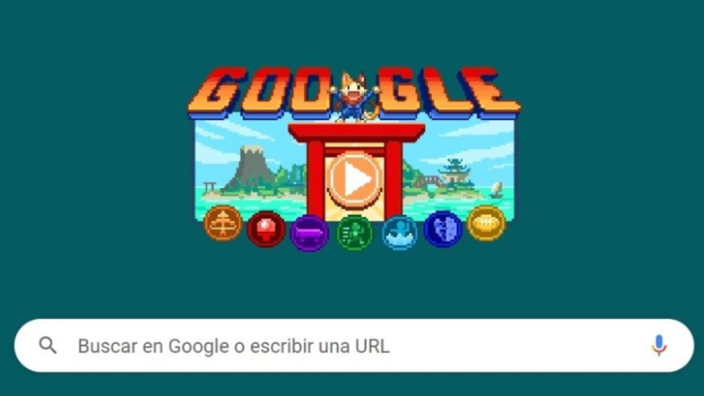 Google anima los Juegos Olímpicos de Tokyo 2020 con un pequeño juego de rol en su 'doodle'. Foto: DPA.