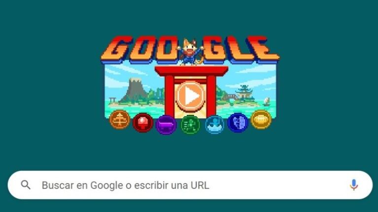 Google anima los Juegos Olímpicos de Tokyo 2020 con un pequeño juego de rol en su 'doodle'. Foto: DPA.