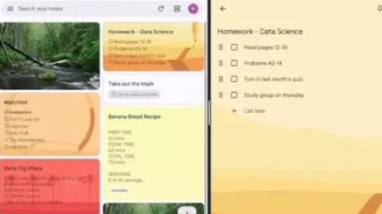 Google Keep permite abrir dos ventanas