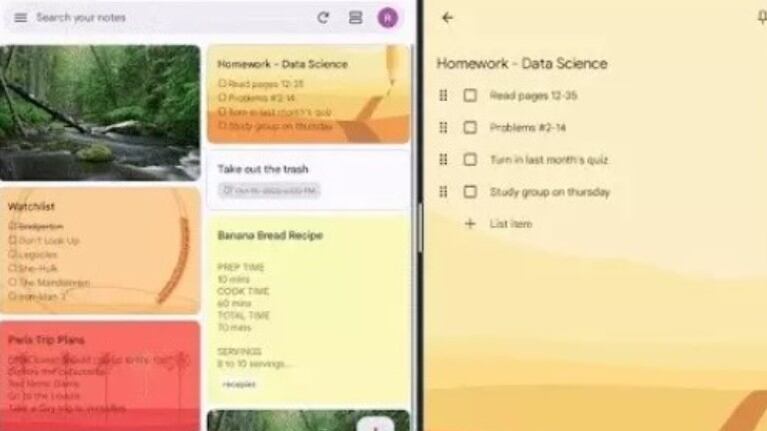 Google Keep permite abrir dos ventanas