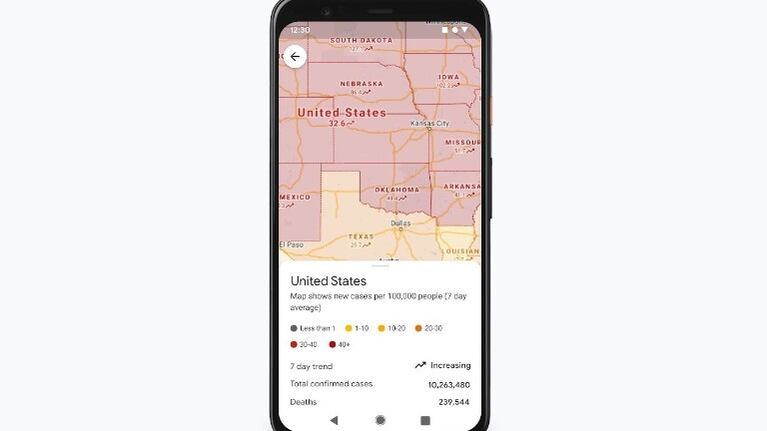 Google Maps mostrará el número de contagiados de coronavirus en una zona determinada. Foto: DPA.
