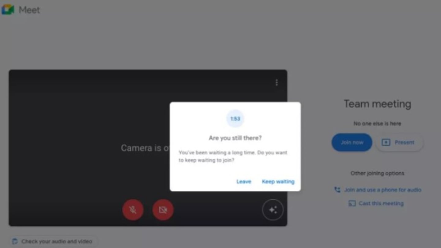 Google Meet finalizará automáticamente llamadas que no hayan sido respondidas