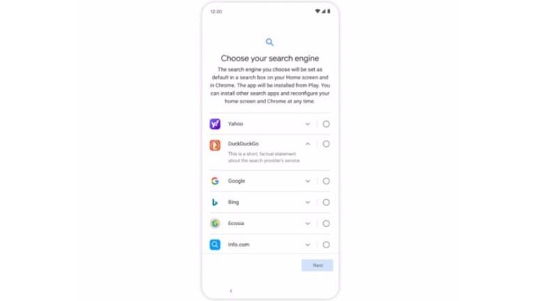 Google permitirá elegir entre un mayor número de buscadores a los nuevos usuarios de Android 