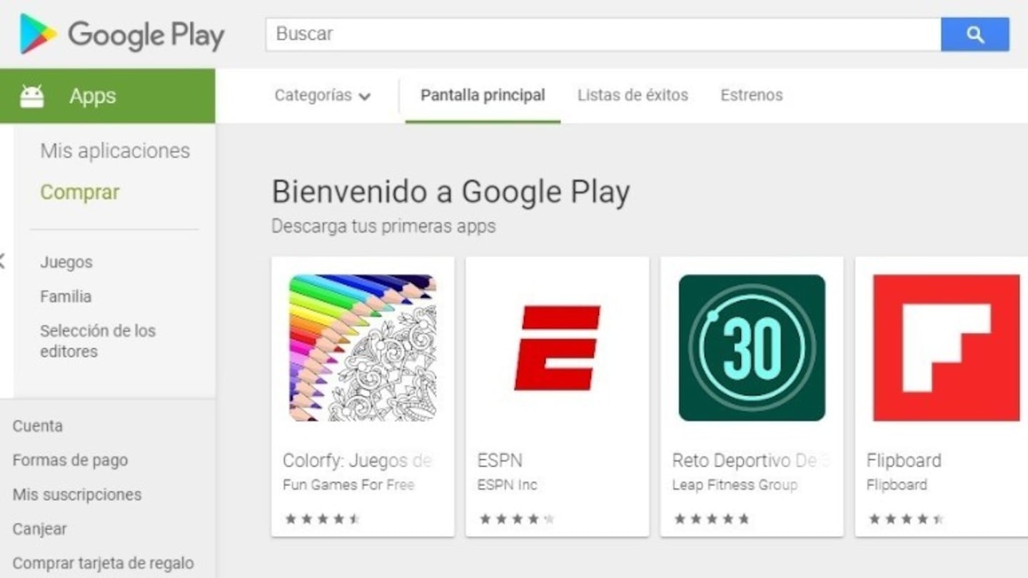 Google Play Store muestra si las apps suben o bajan en ranking de las más populares. Foto:DPA. 