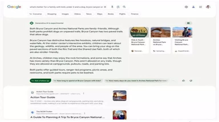 Google prueba la experiencia generativa de búsqueda automática entre algunos usuarios de EEUU