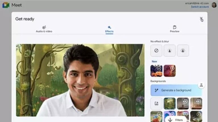 Google prueba una función para crear fondos personalizados generados por IA para Meet