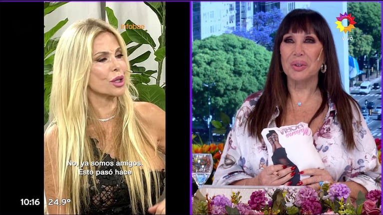 Graciela Alfano confesó en el programa de Pampita cuánto duraron en la cama con Marcelo Tinelli y cómo es su vínculo hoy (Foto: captura de Infobae).