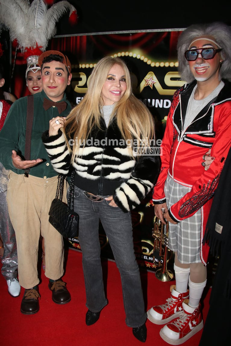 Graciela Alfano en el estreno del Circo Rodas (Fotos: Movilpress).
