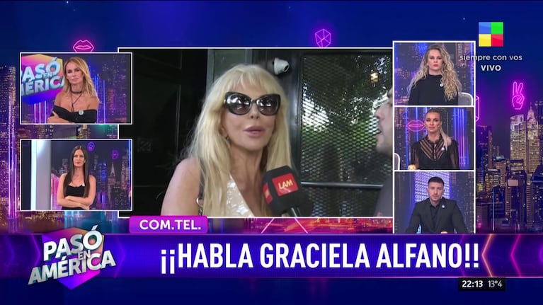 Graciela Alfano habló de la China Suárez en Pasó en América (Foto: captura de América).