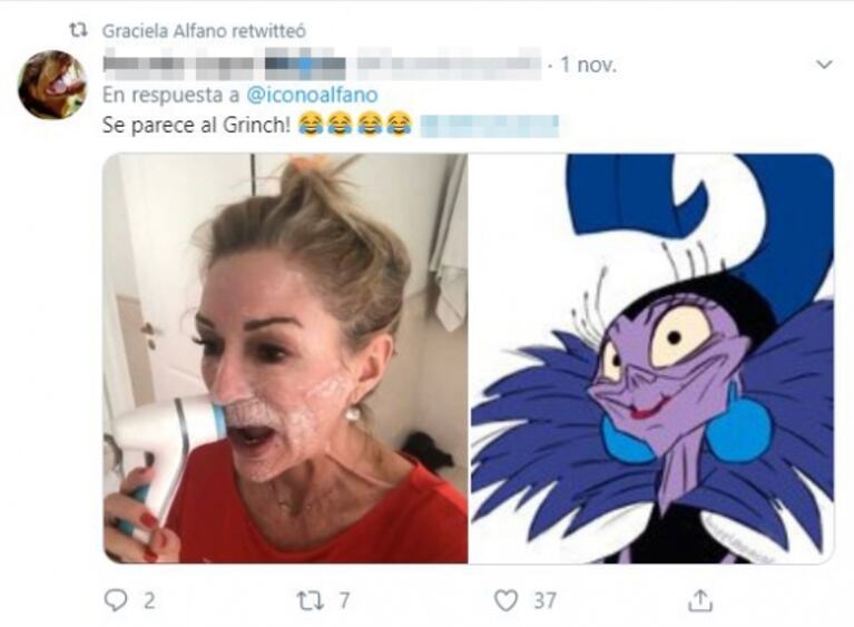 Graciela Alfano se burló de una foto de entrecasa de Yanina Latorre y compartió los picantes mensajes de Twitter: "¿Tiene barba también?"