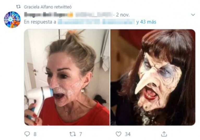 Graciela Alfano se burló de una foto de entrecasa de Yanina Latorre y compartió los picantes mensajes de Twitter: "¿Tiene barba también?"