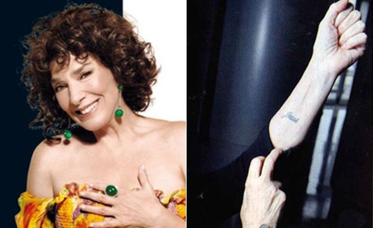 Graciela Borges se tatuó el nombre de su nieta. (Fotos: Web y revista Pronto)