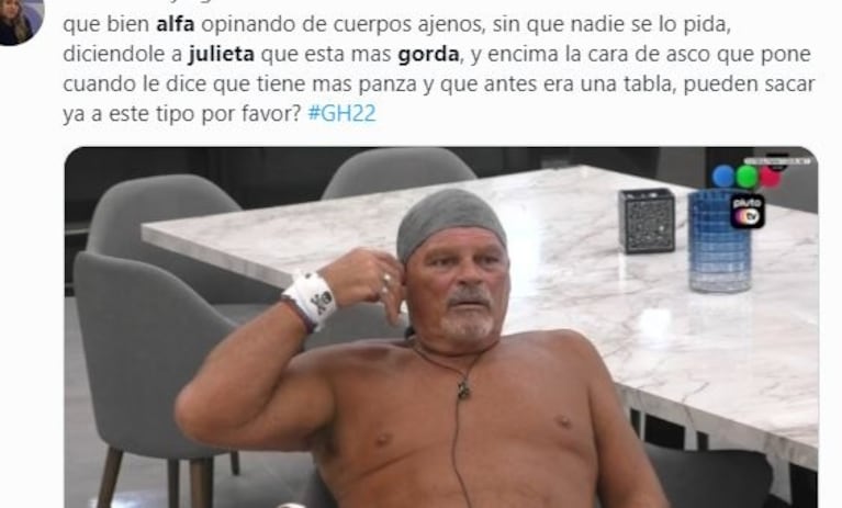 Gran Hermano 2022: Alfa le dijo a Julieta que está "más gorda" y lo destrozaron en las redes