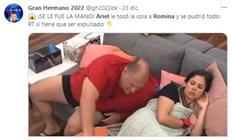 Gran Hermano 2022: aseguran que Ariel manoseó a Romina y piden su expulsión