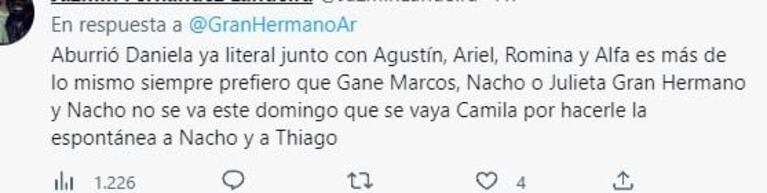 Gran Hermano 2022: el tremendo gesto de Daniela con Thiago tras nominarlo que hizo estallar las redes
