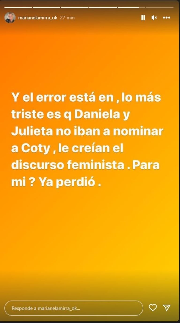 Gran Hermano 2022: Marianela Mirra sorprendió al criticar la espontánea de Coti 