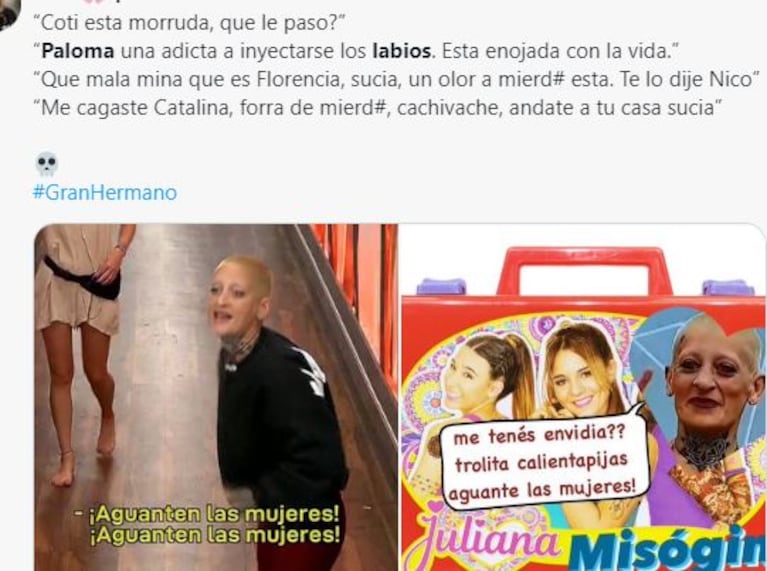Gran Hermano 2023: Furia generó polémica con sus repudiables comentarios sobre el cuerpo de Coti Romero