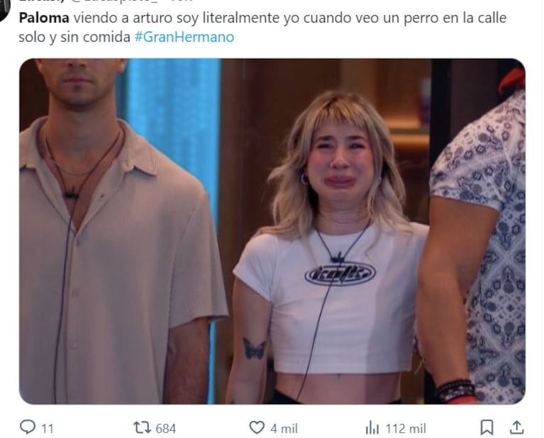 Gran Hermano 2023: la reacción de Paloma Méndez ante el ingreso de Arturo a la casa se convirtió en meme