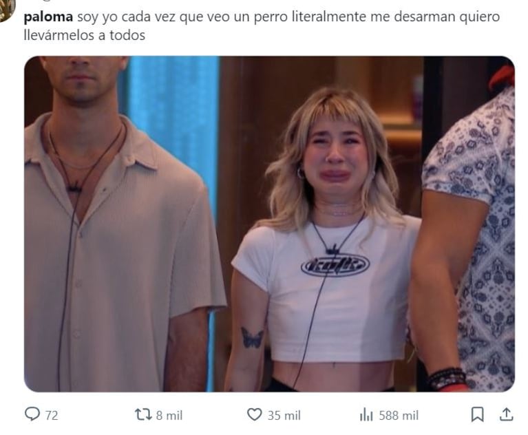 Gran Hermano 2023: la reacción de Paloma Méndez ante el ingreso de Arturo a la casa se convirtió en meme