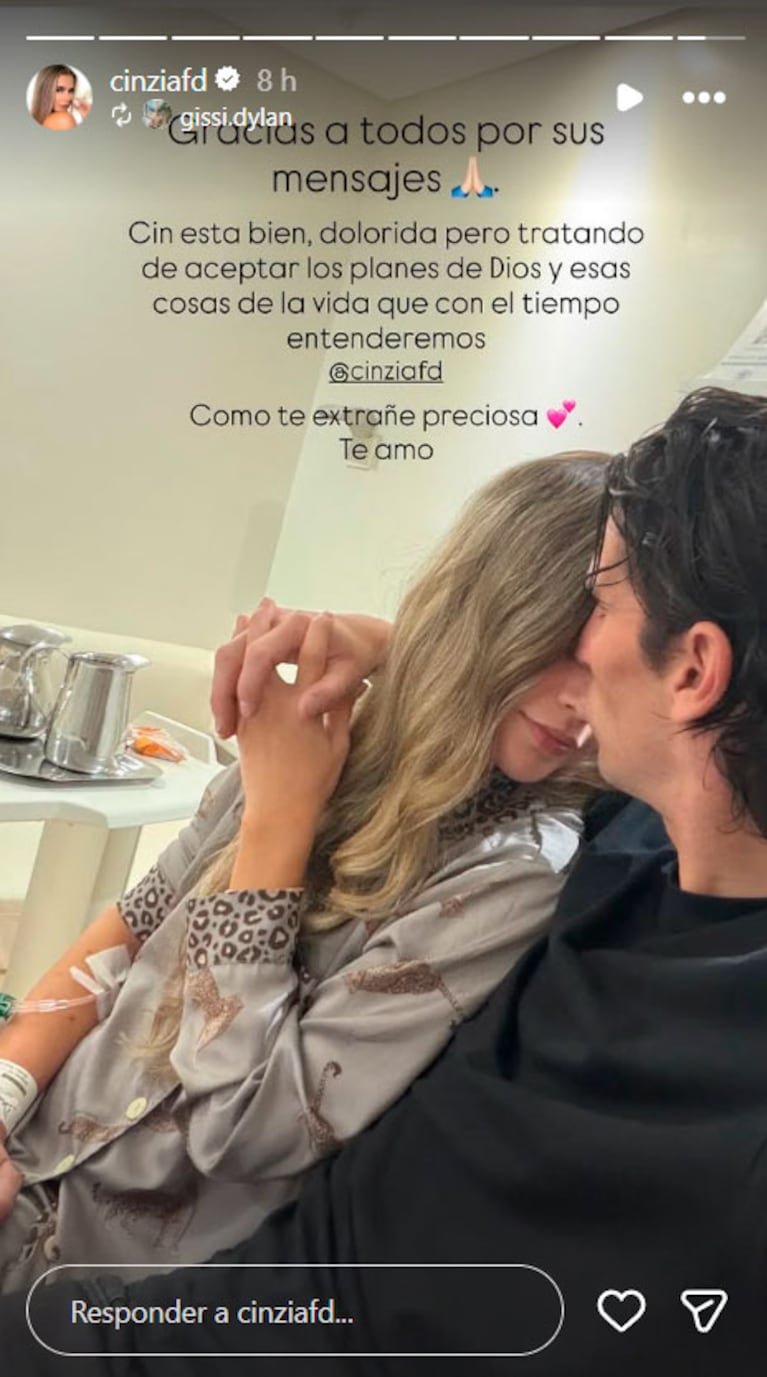Gran Hermano: así está Cinzia en el hospital tras la fuerte caída que la sacó del reality (captura de Instagram)