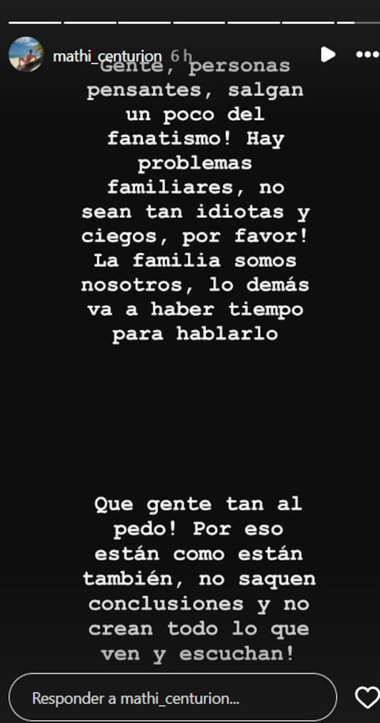 Gran Hermano: el fuerte mensaje del marido de Yipio tras su abrupta salida (captura de Instagram)