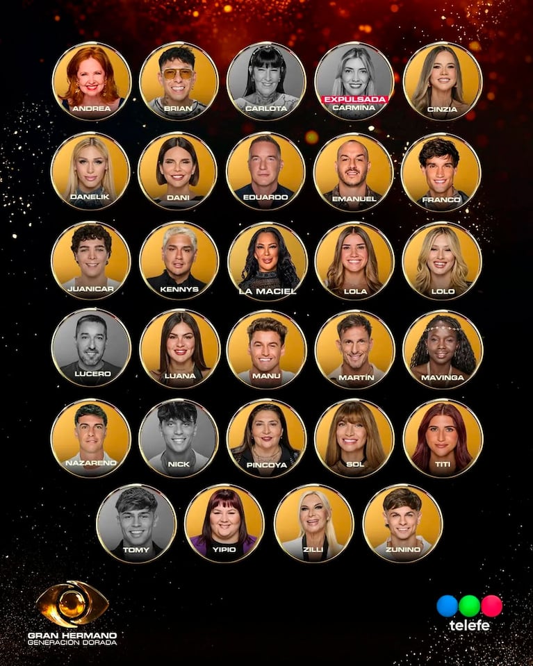 Gran Hermano Generación Dorada, eliminados (captura de Telefe)